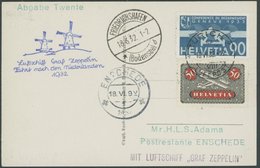 ZULEITUNGSPOST 164Aa BRIEF, Schweiz: 1932, Hollandfahrt, Abgabe Enschede, Prachtkarte - Luft- Und Zeppelinpost