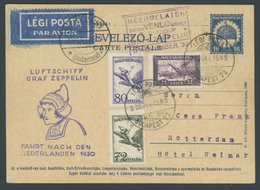 ZULEITUNGSPOST 98Aa BRIEF, Ungarn: 1930, Fahrt In Die Niederlande, Abwurf Venlo, Prachtkarte - Luft- Und Zeppelinpost