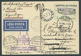 ZULEITUNGSPOST 108 BRIEF, Ungarn: 1931, Ostseejahr-Rundfahrt, Irrläufer, Vorgesehen Budapest - Stockholm, Gestrichen Und - Airmail & Zeppelin