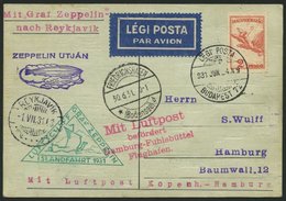 ZULEITUNGSPOST 113 BRIEF, Ungarn: 1931, Islandfahrt, Prachtkarte - Luft- Und Zeppelinpost