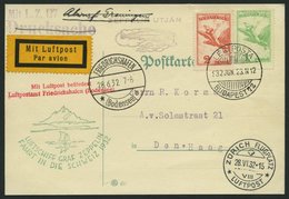 ZULEITUNGSPOST 166 BRIEF, Ungarn: 1932, Schweizfahrt, Prachtkarte, R! - Luft- Und Zeppelinpost