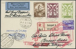 ZULEITUNGSPOST 226B BRIEF, Ungarn: 1933, 5. Südamerikafahrt, Anschlussflug Ab Berlin, Einschreiben, Prachtkarte - Airmail & Zeppelin