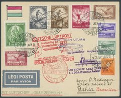 ZULEITUNGSPOST 235B BRIEF, Ungarn: 1933, 8. Südamerikafahrt, Anschlussflug Ab Berlin, Prachtbrief - Airmail & Zeppelin