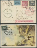 KATAPULTPOST 100 BRIEF, Türkei: 17.8.1932, Bremen - Southampton, Grußkarte über Die USA Mit Dortiger Nachfrankatur Zum D - Cartas & Documentos