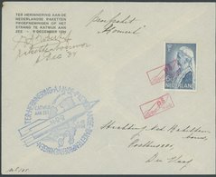 RAKETENPOST Niederlande: 6.12.1934, Komeet-Raketenversuch, Offizieller Umschlag Mit 6 C. Und Roten Flugstempeln P.8, Daz - Luft- Und Zeppelinpost