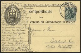 PIONIERFLUGPOST 1909-1914 20/02 BRIEF, 12.5.1913, Prinz Heinrich Flug - Nebenetappe Gießen, Festpostkarte, Pracht - Luft- Und Zeppelinpost