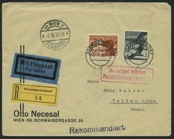 LUFTPOSTBESTÄTIGUNGSSTPL 81-05 BRIEF, NÜRNBERG, Postamt, R2, Einschreibbrief Von Österreich Nach Wallau A.d. Lahn, Prach - Correo Aéreo & Zeppelin