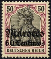 DP IN MAROKKO 28 **, 1905, 60 C. Auf 50 Pf., Ohne Wz., Postfrisch, Pracht, Gepr. Bothe, Mi. 70.- - Deutsche Post In Marokko