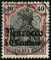 DP IN MAROKKO 40 O, 1908, 50 C. Auf 40 Pf., Mit Wz., üblich Gezähnt Pracht, Mi. 180.- - Deutsche Post In Marokko