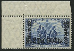 DP IN MAROKKO 44 **, 1906, 2 P. 50 C. Auf 2 M., Mit Wz., Linke Obere Bogenecke, Falzrest Im Oberrand, Marke Postfrisch,  - Deutsche Post In Marokko