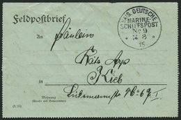 MSP VON 1914 - 1918 9 (SMS DEUTSCHLAND), 14.8.1915, Dekorativer Feldpostkartenbrief, Pracht - Deutsche Post In Der Türkei