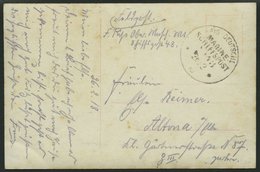 MSP VON 1914 - 1918 43 (Kanonenboot PANTHER), 26.2.1918, Feldpostkarte Von Bord Der Panther, Pracht - Deutsche Post In Der Türkei