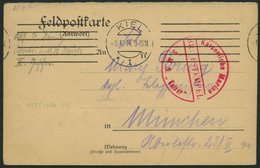 MSP VON 1914 - 1918 (Linienschiff KAISER), 9.10.1914, Roter Briefstempel, Feldpostkarte Von Bord Der Kaiser, Pracht - Turquia (oficinas)