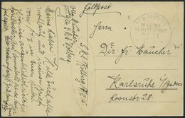 MSP VON 1914 - 1918 71 (Kleiner Kreuzer KOLBERG), 17.5.1915, Feldpost-Ansichtskarte (S.M.S. Emden) Von Bord Der Kolberg, - Deutsche Post In Der Türkei