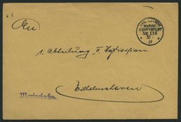 MSP VON 1914 - 1918 118 (16. T-Boots-Halbflottille), 30.7.1917, Dienstbrief (Marinesache) Der Kassenverwaltung Der 16. T - Deutsche Post In Der Türkei
