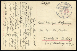 MSP VON 1914 - 1918 169 (Verband Der Netzfahrzeuge Der Nordsee), 6.8.1916, Feldpost-Humorkarte, Pracht - Turquia (oficinas)