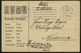 MSP VON 1914 - 1918 (Vorposten-Halbflottille Kiel), 22.12.1914, Feldpostkarte Von Bord Des Vorpostenbootes Bussard, Prac - Deutsche Post In Der Türkei