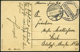 MSP VON 1914 - 1918 S.M.S. HAY, 28.12.14, Violetter Briefstempel Auf Ansichtskarte, Pracht - Deutsche Post In Der Türkei