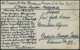 MSP VON 1914 - 1918 316 (VI. Vorpostengruppe Der Hafen-Flottille Der Jade/Weser Führerboot: T 97), 17.11.1917, Feldpost- - Deutsche Post In Der Türkei