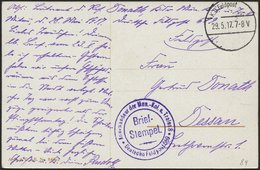 LETTLAND 8. Armee, 29.5.17, Mit Ausgestanztem Stempel K.D. FELDPOST Auf Farbiger Propagandakarte (Schipp Schipp Hurrah!) - Latvia