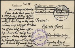 DT. FP IM BALTIKUM 1914/18 Feldpoststation Nr. 33, 4.5.17, Mit Tarnstempel DEUTSCHE FELDPOST *** Auf Ansichtskarte (Tuck - Latvia