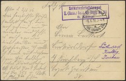 DT. FP IM BALTIKUM 1914/18 K.D. FELDPOSTEXPED. DER 88. INFANTERIE-DIV. A, 6.6.16, Auf Farbiger Pfingstskarte Nach Kirchb - Latvia
