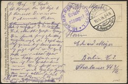 DT. FP IM BALTIKUM 1914/18 K.D. FELDPOSTEXP. DER 1 RESERVE DIV., 10.11.16, Auf Ansichtskarte (Mitau-Poststraße Mit Lazar - Lettland