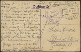 LETTLAND 2135I BRIEF, K.D. FELDPOSTSTATION NR. 223 **, Type I, 26.3.16, Auf Farbiger Ansichtskarte (Libau-Zollamt) Von M - Latvia