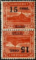 SAARGEBIET 73AKdrIII **, 1921, 12 C. Auf 40 Pf. Schlackenhalde Im Kehrdruckpaar, Type III, Pracht, Gepr. Ney, Mi. 200.- - Otros & Sin Clasificación