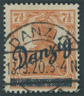 FREIE STADT DANZIG 35I O, 1920, 71/2 Pf. Kleiner Innendienst Mit Aufdruckfehler Denzig, Pracht, Mi. 200.- - Otros & Sin Clasificación