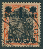 FREIE STADT DANZIG 41I O, 1920, 1 M. Auf 30 Pf., Lilagrauer Netzunterdruck, Spitzen Nach Oben, Stempel TIEGENHOF, Pracht - Other & Unclassified