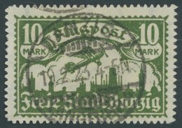 FREIE STADT DANZIG 117 O, 1923, 10 M. Flugpost, Wz. 3, Pracht, Gepr. Gruber Und Infla, Mi. 150.- - Sonstige & Ohne Zuordnung