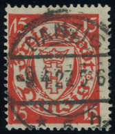 FREIE STADT DANZIG 214I O, 1925, 15 Pf. Orangerot Mit Plattenfehler Langer Anstrich Der Linken Oberen 1, D Von Danzig Un - Sonstige & Ohne Zuordnung