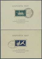FREIE STADT DANZIG Bl. 1/2a O, 1937, Blockpaar DAPOSTA, Sonderstempel, Pracht, Geprüft, Mi. 120.- - Sonstige & Ohne Zuordnung