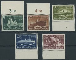FREIE STADT DANZIG 284-88 **, 1938, Schiffe, Postfrischer Prachtsatz, Mi. 65.- - Sonstige & Ohne Zuordnung