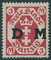 DIENSTMARKEN D 23b **, 1922, 3 M. Karminrot, Postfrisch, Pracht, Gepr. Dr. Oechnser, Mi. 60.- - Otros & Sin Clasificación