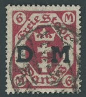 DIENSTMARKEN D 26b O, 1922, 6 M. Rotkarmin, Zeitgerechte Entwertung (DA)NZIG (5)l, Pracht, Fotobefund Gruber, Mi. 450.- - Altri & Non Classificati