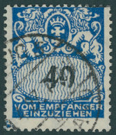 PORTOMARKEN P 34II O, 1923, 40 Pf. Dunkelkobalt Mit Plattenfehler 0 Der Wertangabe 40 Unten Offen, Pracht, Gepr. Kniep,  - Other & Unclassified