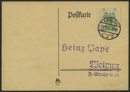 APOLDA 1II BRIEF, 1945, 5 Pf. Grün, Bögen Nach Unten, Auf Philatelistischer Karte, Pracht - Correos Privados & Locales