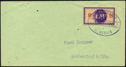 FREDERSDORF Sp 163 BRIEF, 1945, 8 Pf., Rahmengröße 38x21 Mm, Auf Brief Vom 15. Oktober, Marke Aufklebefalte Sonst Pracht - Private & Local Mails