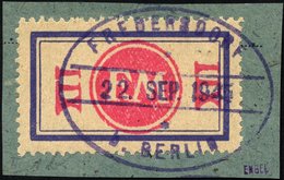 FREDERSDORF Sp 164F BrfStk, 1945, XII Pf., Rahmengröße 38x21 Mm, Mit Abart Aufdruck Mittelrosa, Prachtbriefstück, Signie - Privatpost