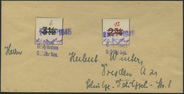 GROSSRÄSCHEN-VORLÄUFER V 22IU,V 26U BRIEF, 1945, 6 Pf. Wertziffer Schwarz Statt Rot, Ungezähnt, Mit 12 Pf. Rot, Ungezähn - Correos Privados & Locales