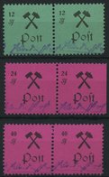 GROSSRÄSCHEN 25-27IPFII **, 1945, 12 - 40 Pf., Type I, Je Mit Plattenfehler S Ohne Kopf (Feld 7), In Waagerechten Paaren - Privatpost