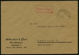 ALL. BES. GEBÜHR BEZAHLT BAD GODESBERG, 3.6.46, Roter R1 Gebühr Bezahlt, Ortsstempel Nachträglich Entwertet, Prachtbrief - Other & Unclassified