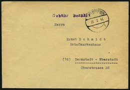 ALL. BES. GEBÜHR BEZAHLT BAD MERGENTHEIM, 21.2.46, Violetter L1 Gebühr Bezahlt, Prachtbrief - Altri & Non Classificati