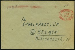 ALL. BES. GEBÜHR BEZAHLT BREMEN 5, 13.10.45, Roter Ellipsenstempel Gebühr Bezahlt, Prachtbrief - Sonstige & Ohne Zuordnung