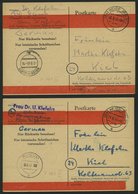 ALL. BES. AUFBRAUCHAUSGABEN P 764III BRIEF, 1945, 6 Pf. Schwarz Auf Sämisch, Mit 2 Streifen, Kontrollstempel BÜSUM Und H - Sonstige & Ohne Zuordnung