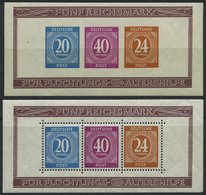 ALLIIERTE BES. Bl. 12A/B **, 1946, Blockpaar Briefmarken-Ausstellung, übliche Gummibüge, Pracht, Mi. 120.- - Altri & Non Classificati