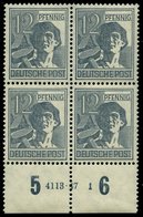 ALLIIERTE BES. 947HAN **, 1947, 12 Pf. Dunkelgrautürkis Mit HAN 4113.47 1, Pracht, Mi. 100.- - Other & Unclassified