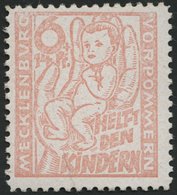 MECKLENBURG-VORPOMMERN 26b **, 1945, 6 Pf. Hellrötlichorange Kinderhilfe, Pracht, Gepr. Kramp, Mi. 160.- - Sonstige & Ohne Zuordnung